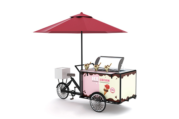 Hotel customized outdoor bicycle ice cream display vehicle