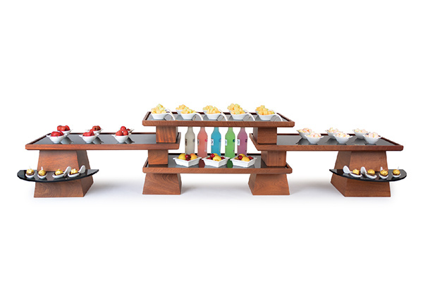 Hotel Wooden Buffet Stand Food Display Stands