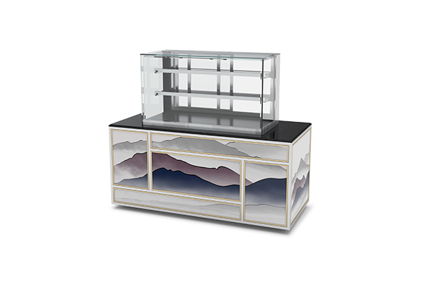 Hotel cake dessert station repalceable panel buffet station