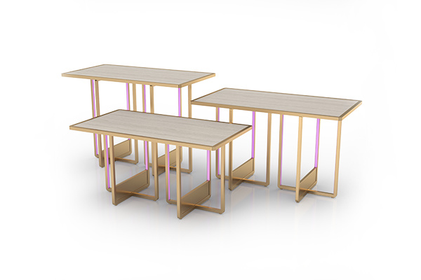 Stainless Steel Hotel Outdoor Lounge Buffet Table Cocktail Table