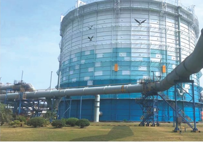 Shaogang gas holder painting and beautification Shaogang gas holder painting and beautification