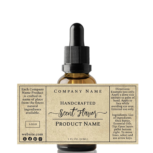 Dropper Spray Bottles Labeling