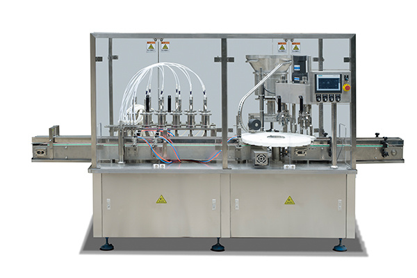 Filling and Screw (Crimping) Capping Machine with 10/12 Servo Driving Piston Pumps