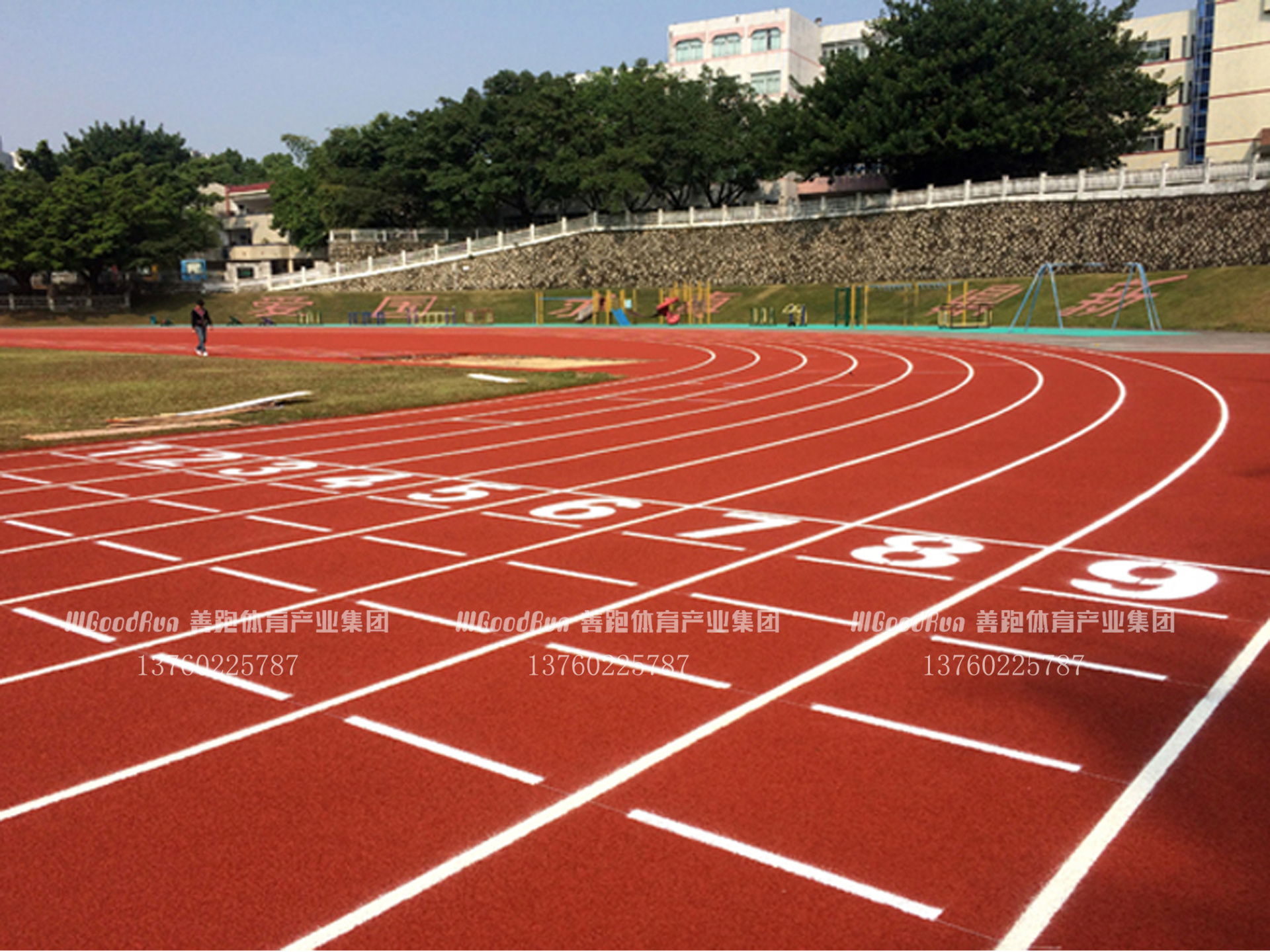 石巖公學,預制型橡膠跑道案例