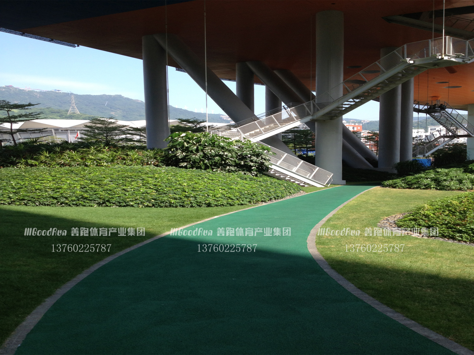 萬科中心，塑膠跑道施工