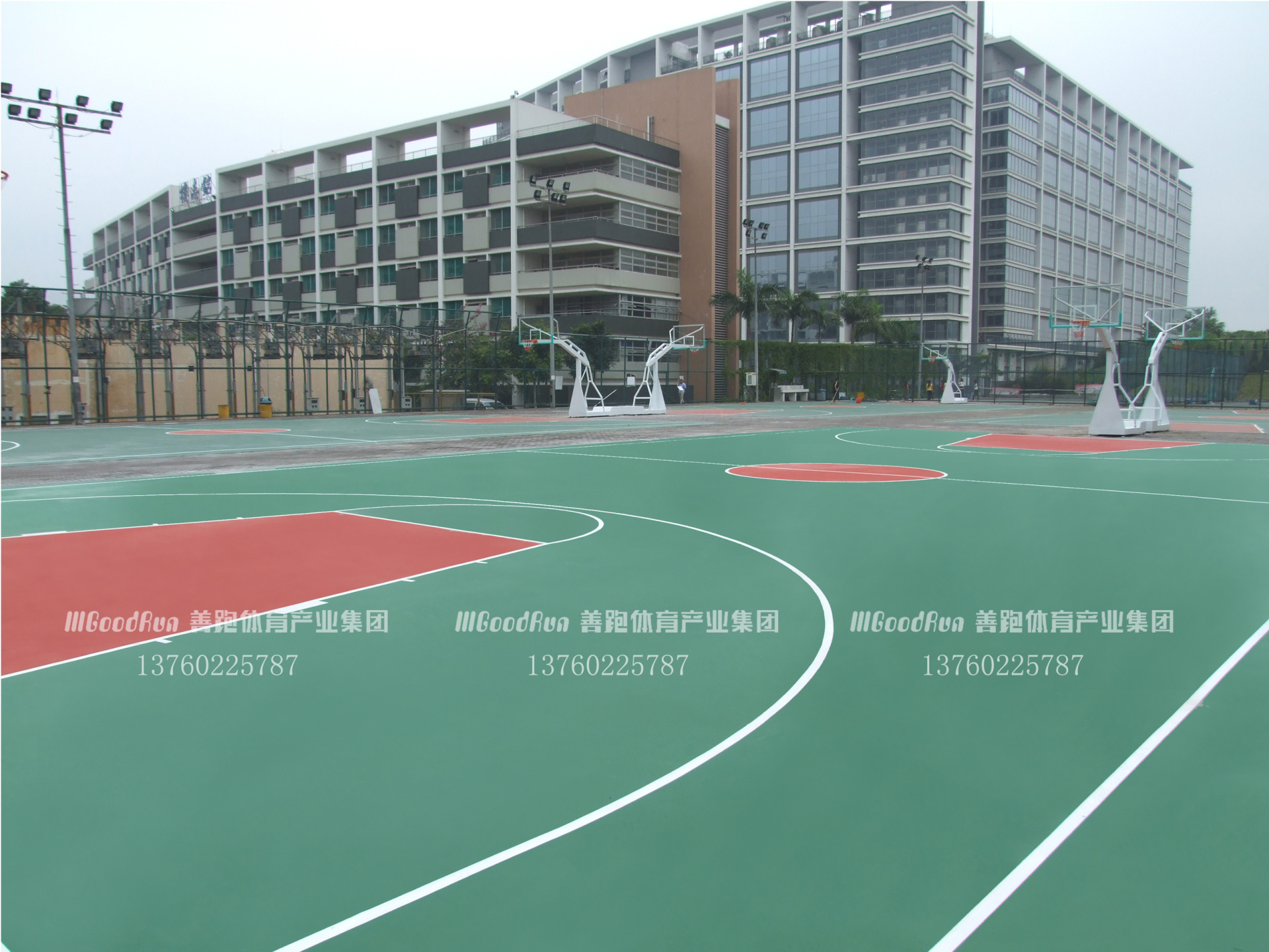 深圳硅PU籃球場工程案例，善跑體育