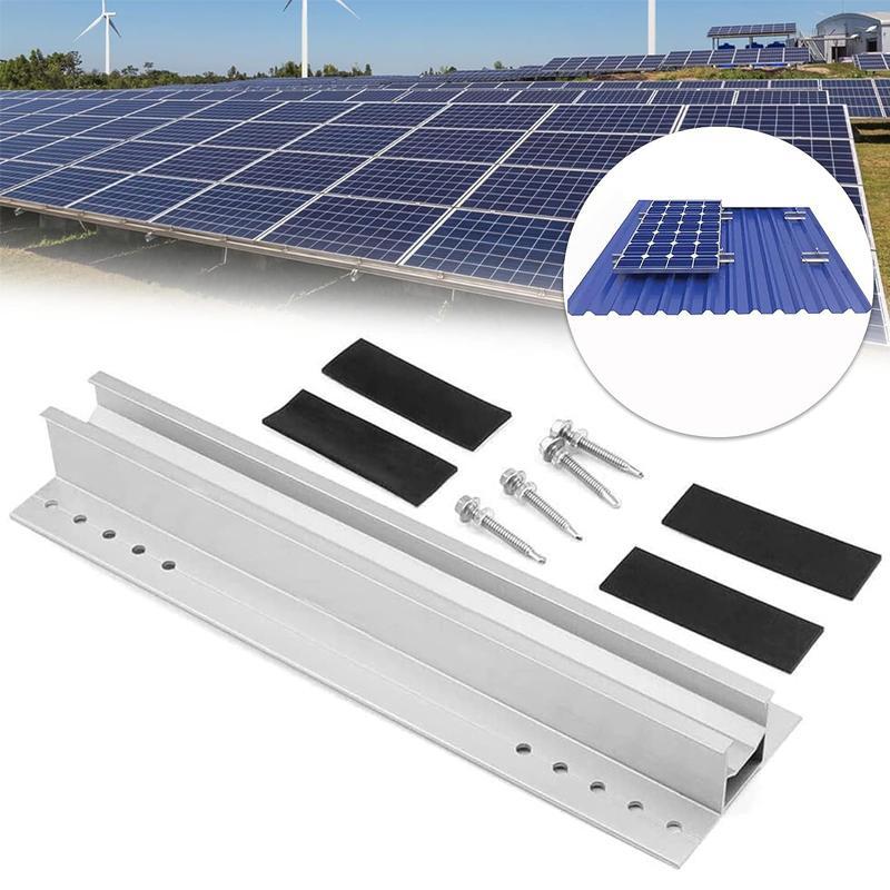 Riel de soporte de aluminio para módulos de paneles solares para fijación de rieles en tejados trapezoidales