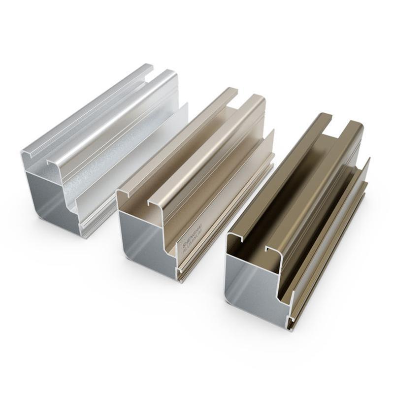 Perfil de aluminio con recubrimiento anodizado para marco de ventana