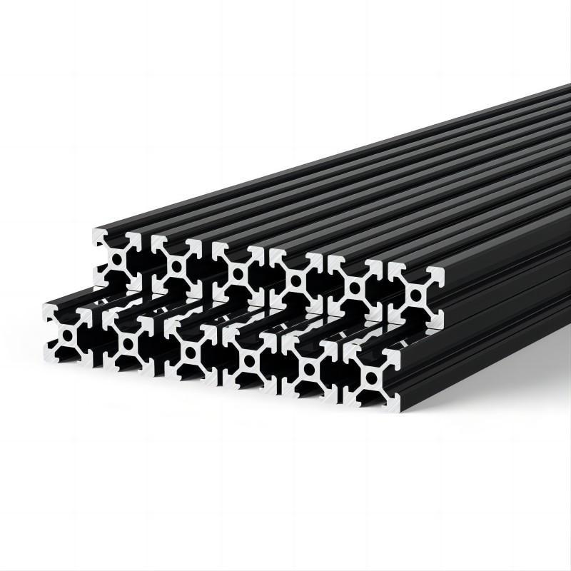 Riel lineal de extrusión de aluminio anodizado negro para CNC