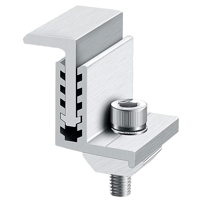 Accesorios de montaje de aluminio Abrazadera intermedia Soporte de panel solar para energía solar