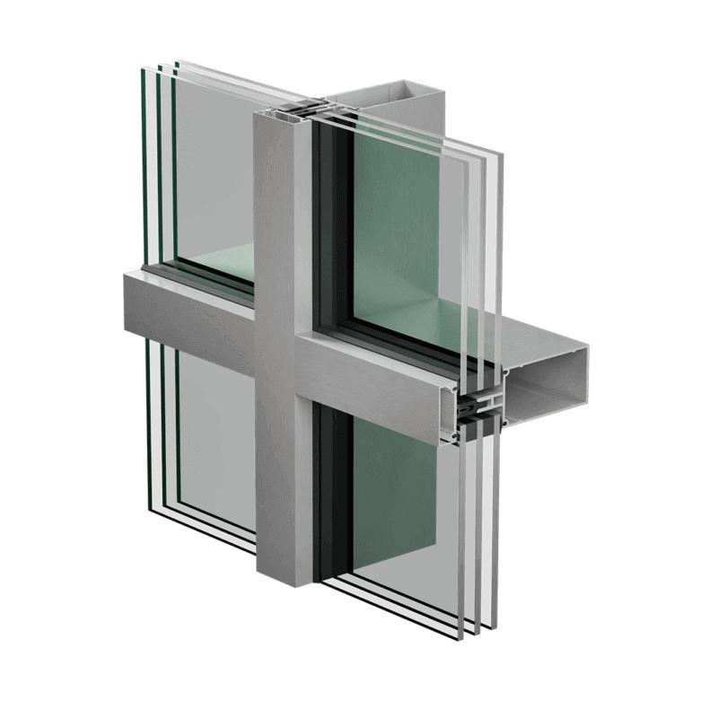 Perfil de extrusión de aluminio anodizado para sistema de marco de muro cortina
