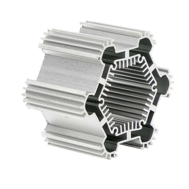Perfil de aluminio anodizado Radiador Extrusión de disipador de calor de aluminio