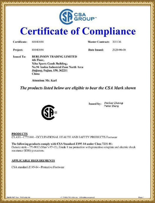 Certification