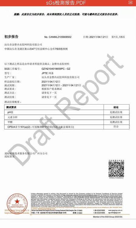SGS test report
