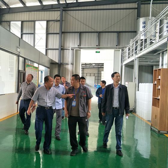 Mayor Xu and a delegation from the municipal government visited our factory for a survey. Mayor Xu and a delegation from the municipal government visited our factory for a survey.