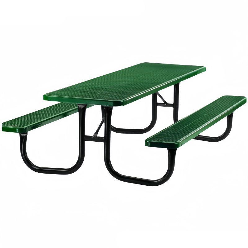 72 inches picnic tables and seat assembly with powder coating green