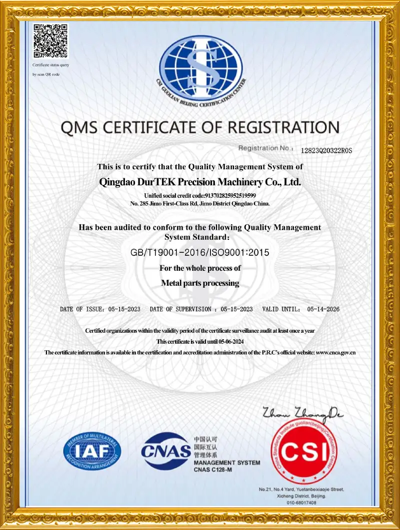 QMS CERTIFICATE OF REGISTRATION QMS CERTIFICATE OF REGISTRATION