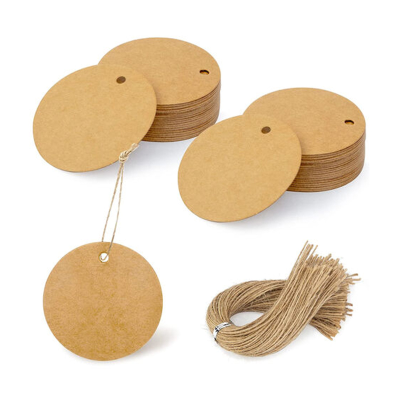 Paper round shape hang tag clothes flower gift custom logo high quality paper card kraft paper clothing tags factory wholesale