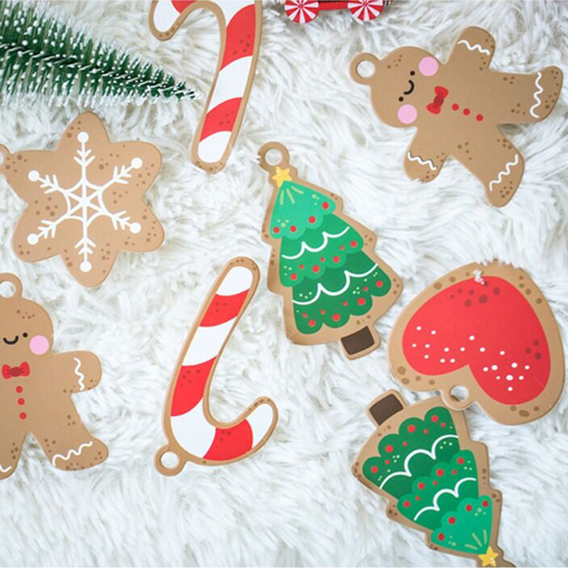 Wholesale Christmas Hang Tag Gift Decoration Card Festive Holiday Blessing Gift Wrap Ornament label Hang Tag