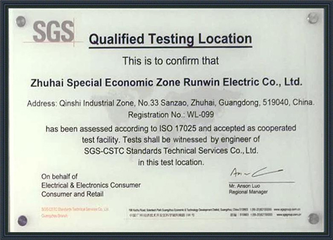 SGS Certification 2019