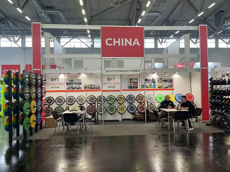 Our Factory Shines at FIBO 2024 in Germany with Professional-Grade rubber bumper Plates