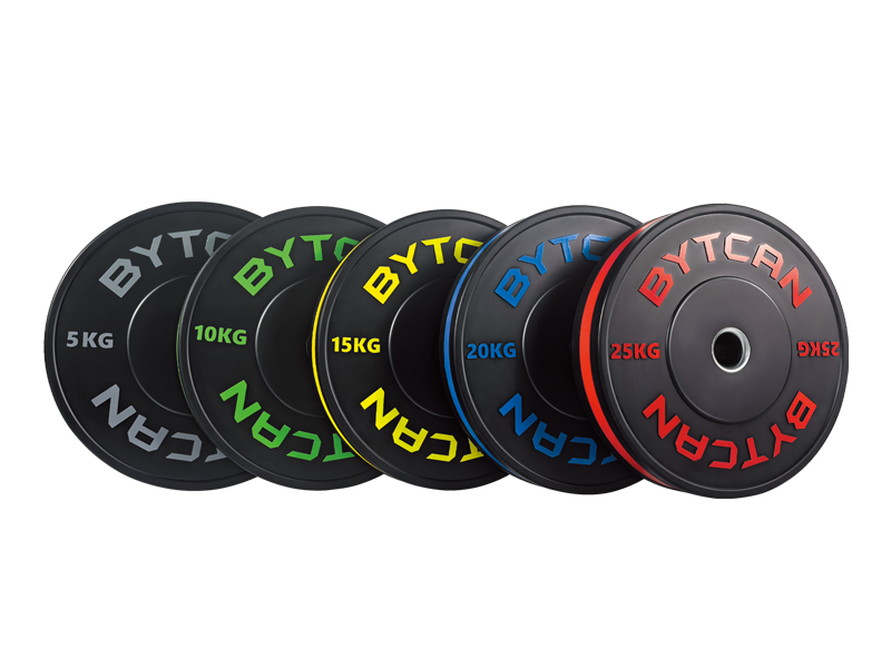 Bumper plate with color stripes