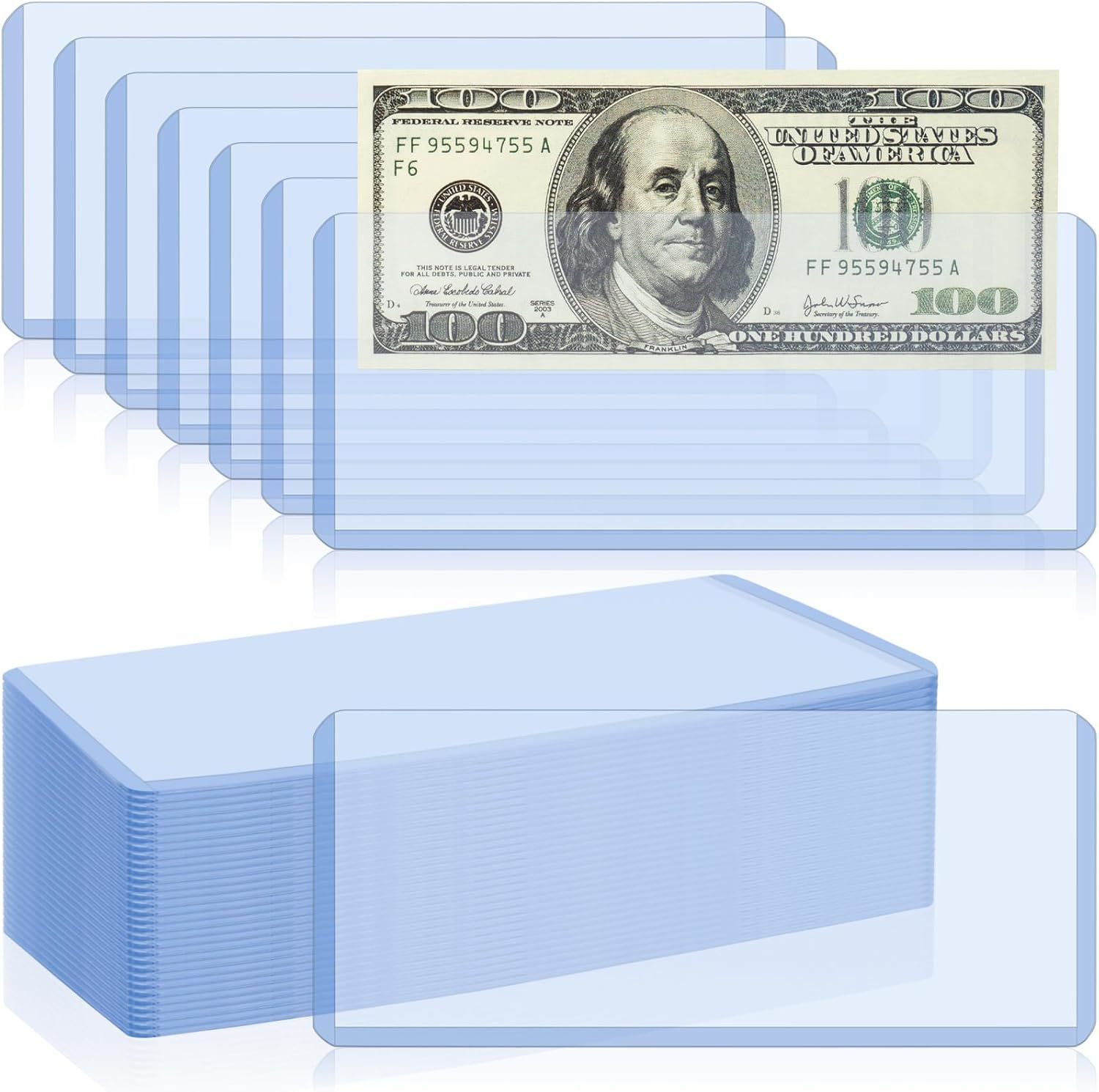 Hard Plastic Waterproof Currency Sleeves Bill Toploader