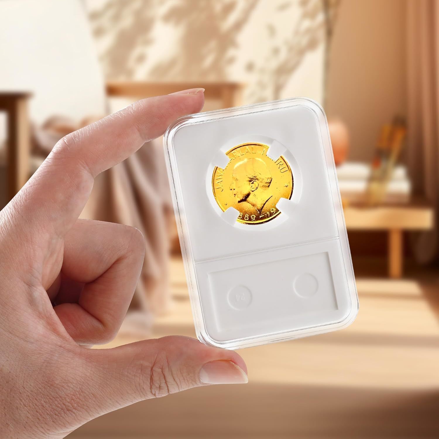 White 30mm Coin Slab Display Holder