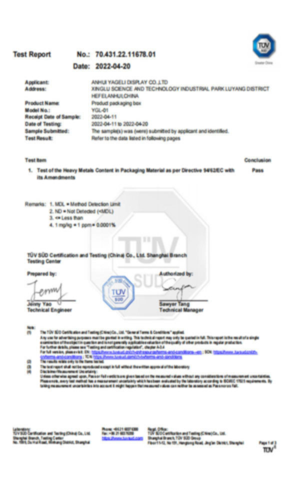 TUV-Verpackung TUV-Verpackung