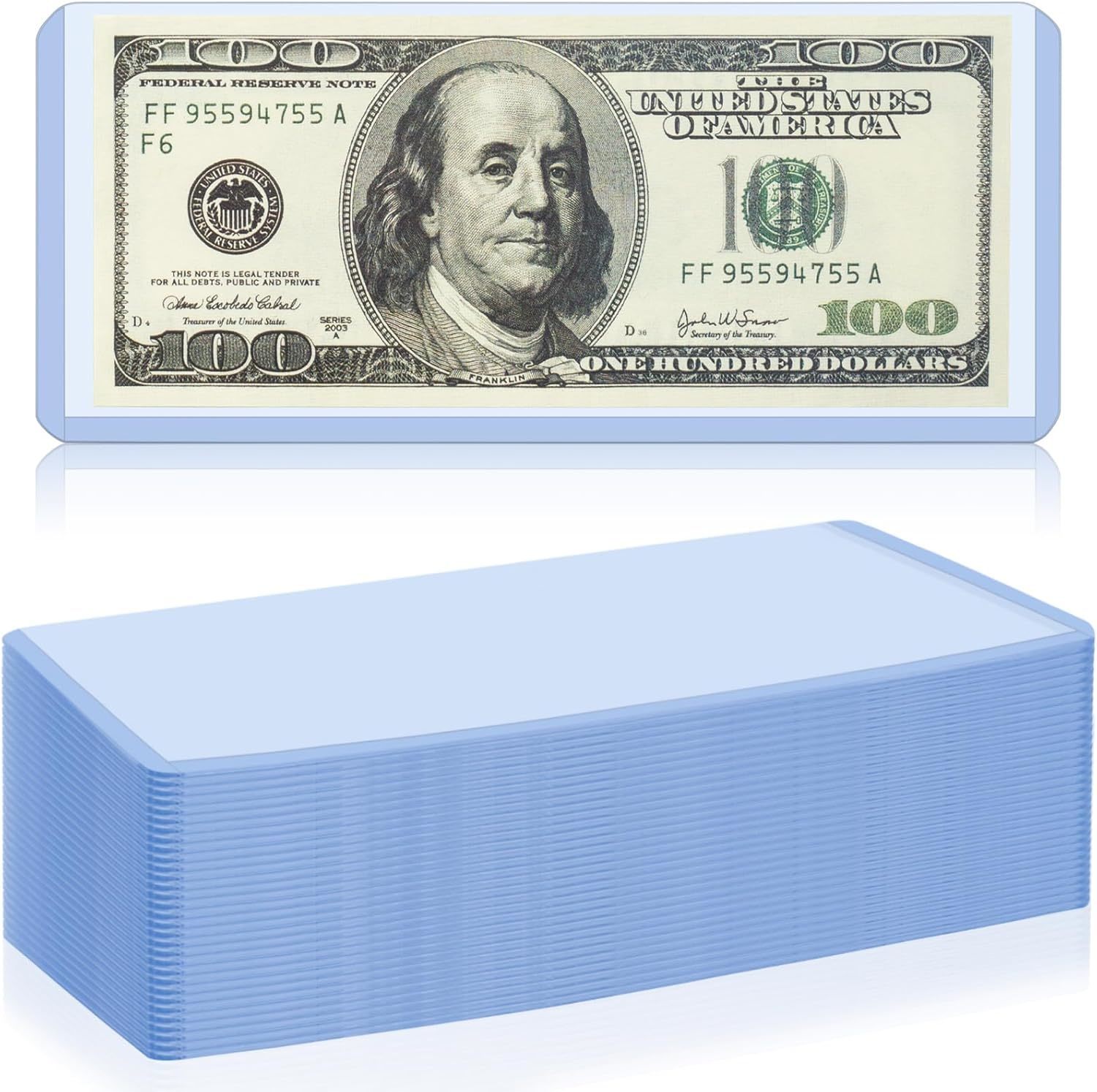 Transparent UV Resistant Bill Currency Toploader