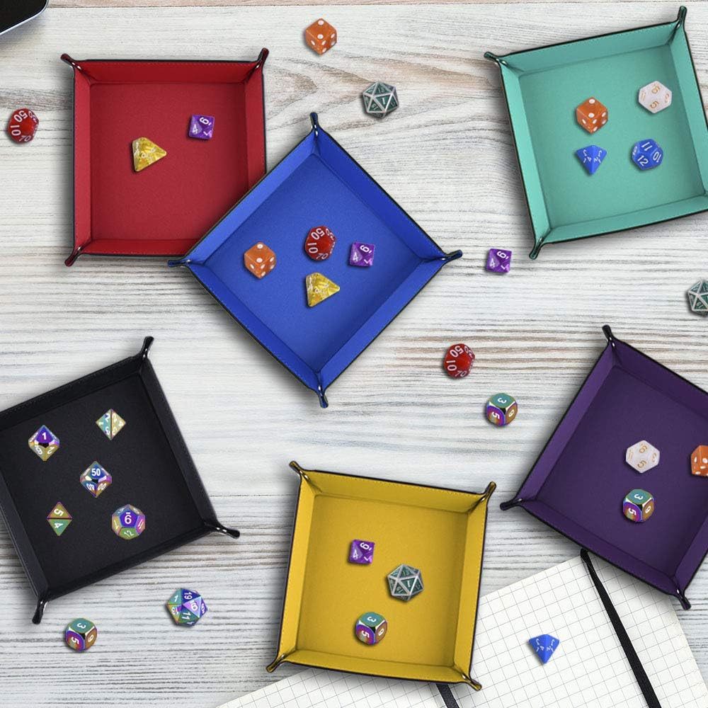 Dice Rolling Tray Folding Square Holder for Dice Games