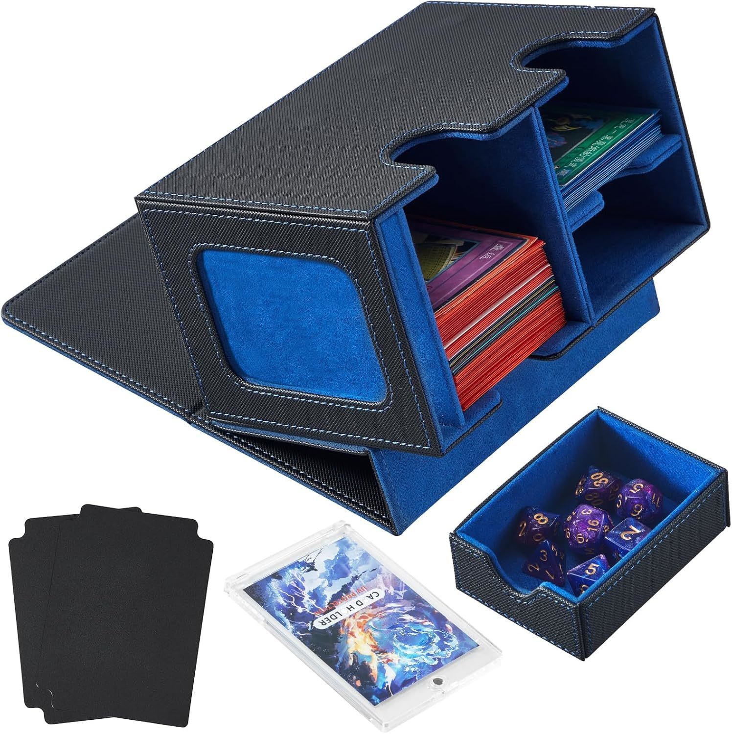 Card Storage Deck Box with Dice Tray