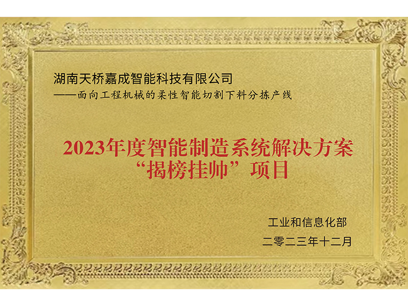 2023年度智能制造系统解决方案“揭榜挂帅”项目 2023年度智能制造系统解决方案“揭榜挂帅”项目