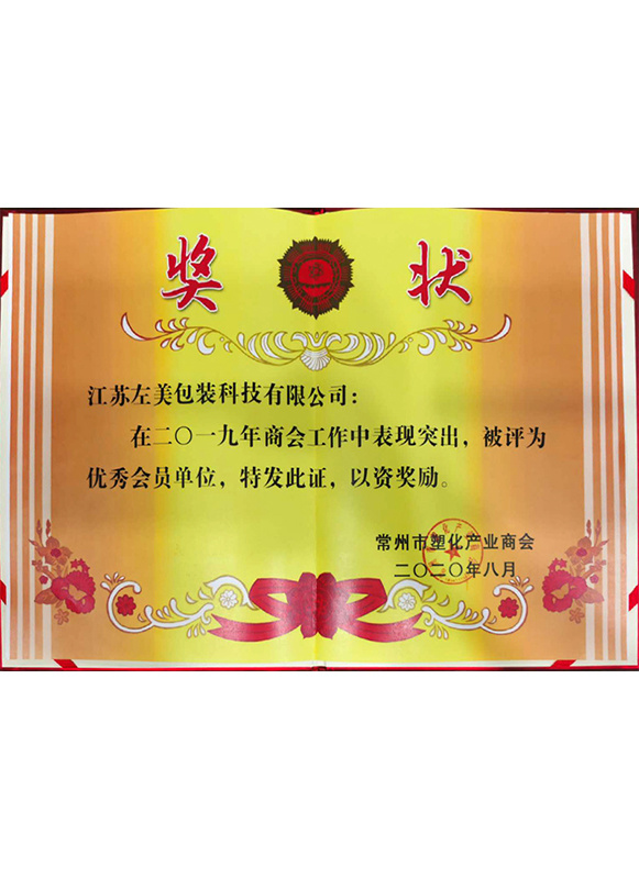 优秀会员单位奖状