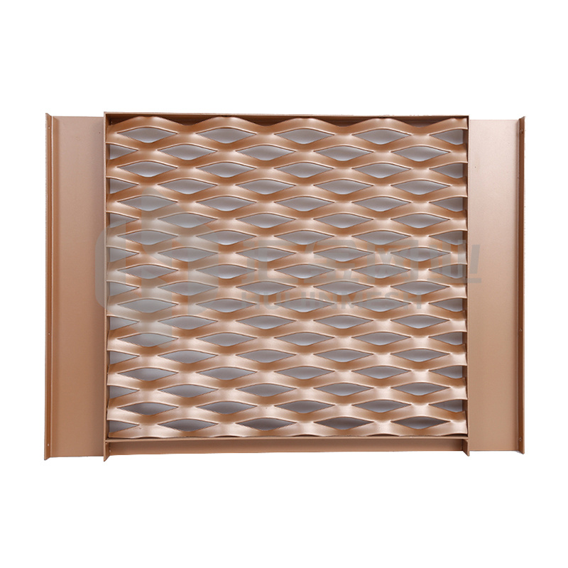 Shiny painting Architectural expanded mesh with frame