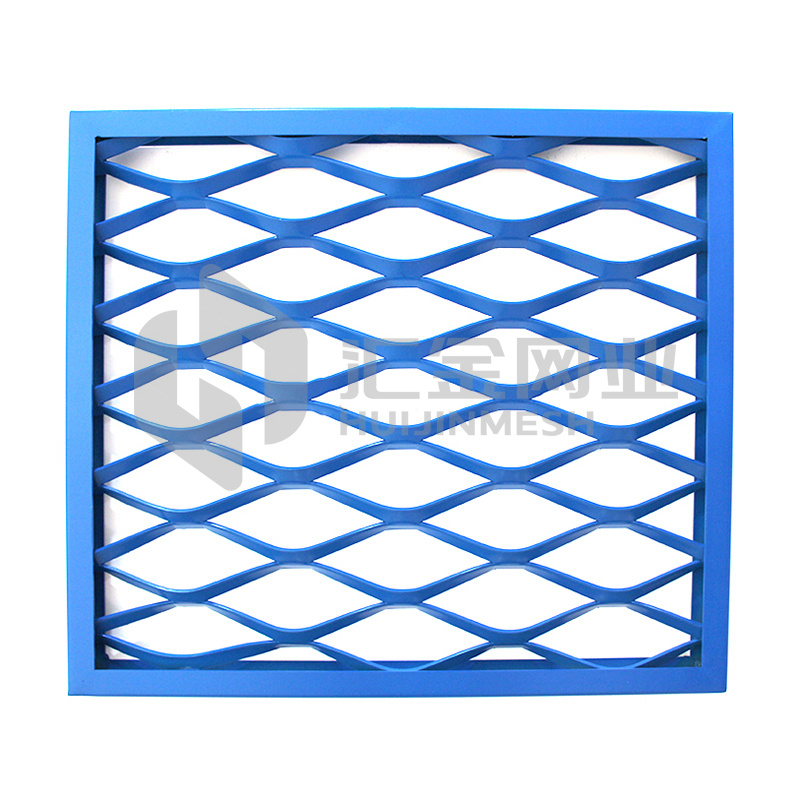 Raised aluminum expanded metal parking facade mesh