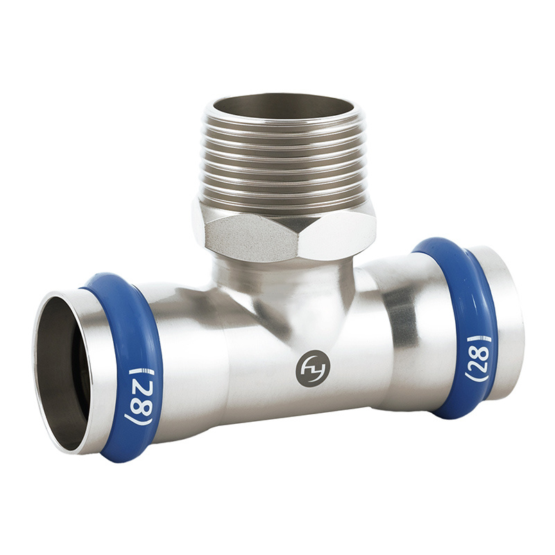 Tee with male outlet