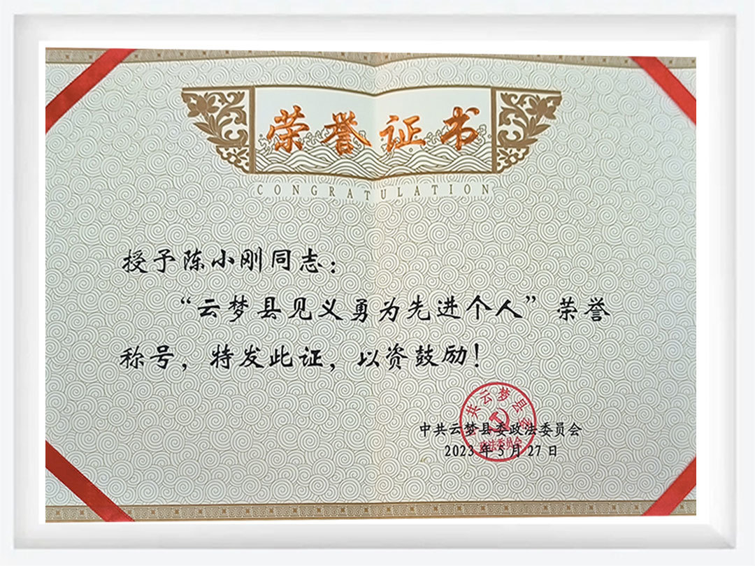 云夢縣見義勇為先進個人