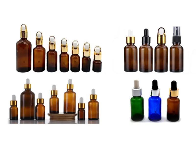 Essential oil glass bottles