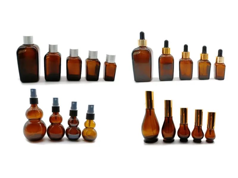 Essential oil glass bottles