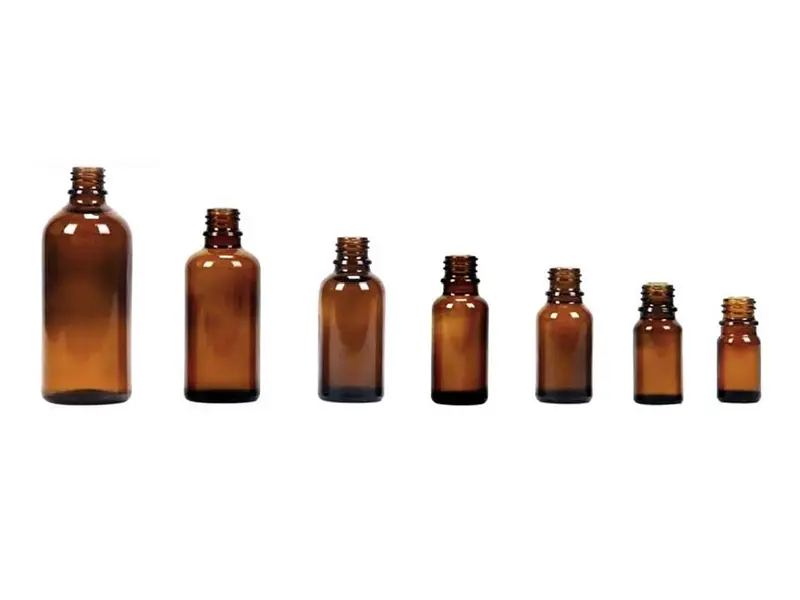 Brown essential oil glass bottles