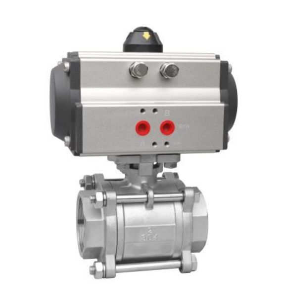 Pneumatic 3PC Threaded Ball Valve
