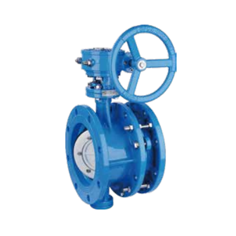 Expansion flange eccentric soft seal butterfly valve