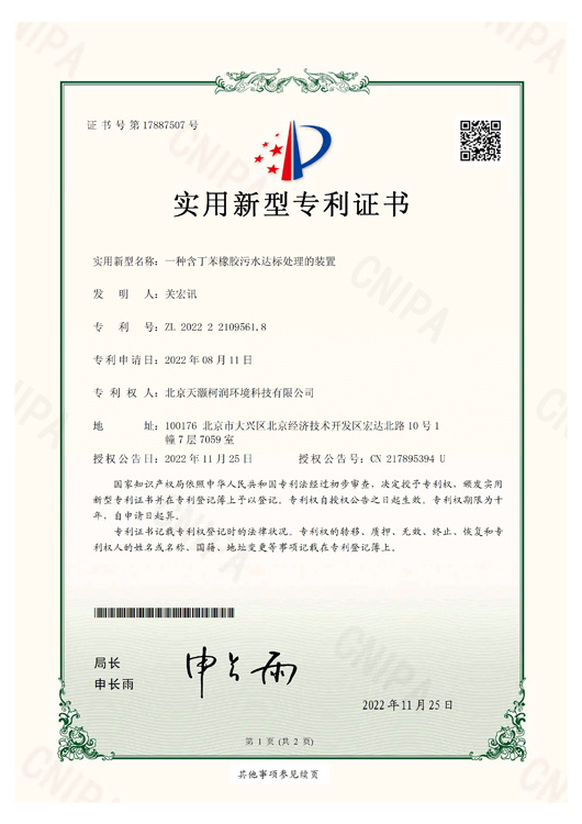 一种含丁苯橡胶污水达标处理装置 一种含丁苯橡胶污水达标处理装置