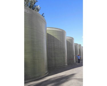 Power plant chimney in glass fiber reinforced plastic tube
