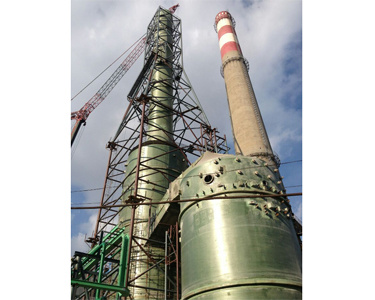 Glass fiber reinforced plastic desulfurization tower