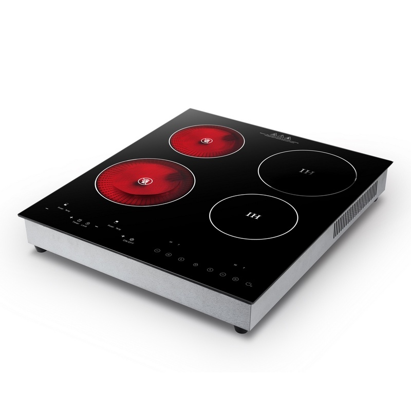 Combined Double Induction Burner and Double Infrared Cooktop AM-DF402