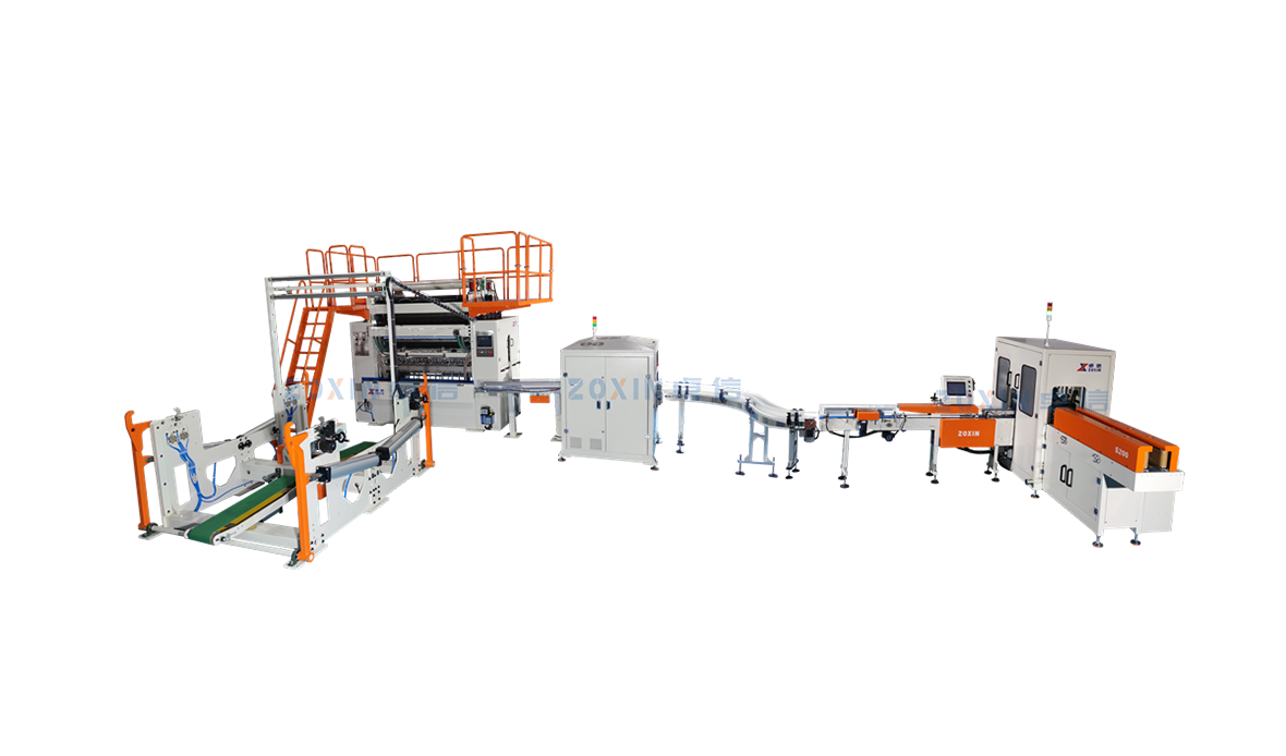 Fully automatic extraction facial tissue production line equipment (four-side embossed model)