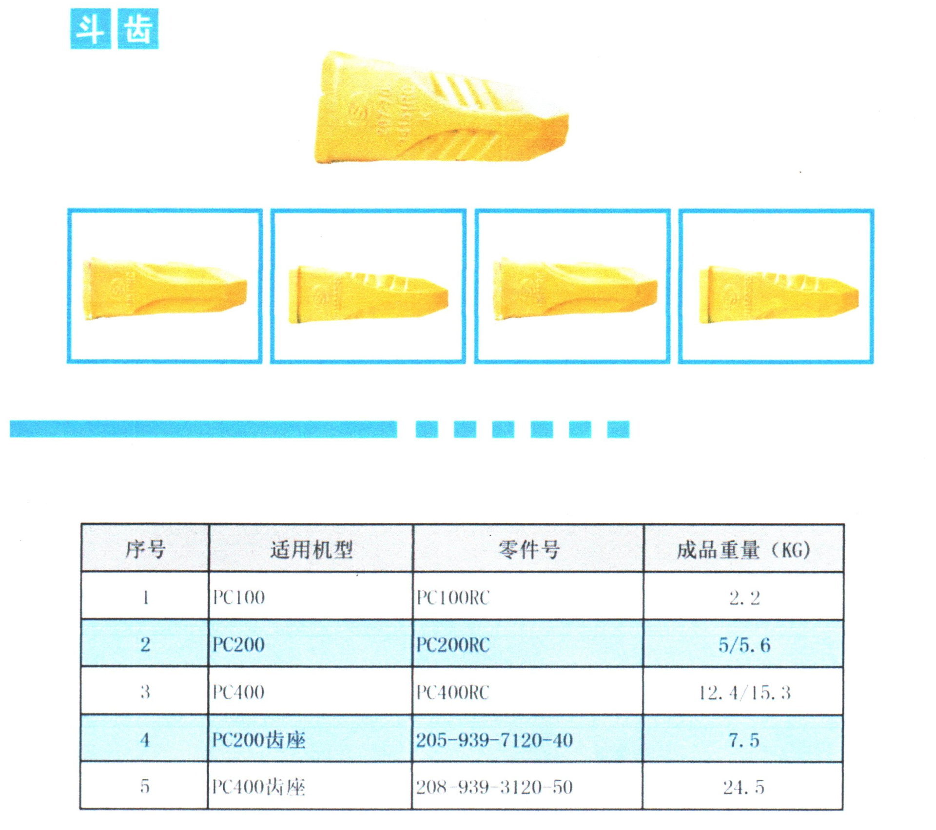 全系列挖掘机斗齿、齿座-小松 卡特 沃尔沃  大宇系列等
