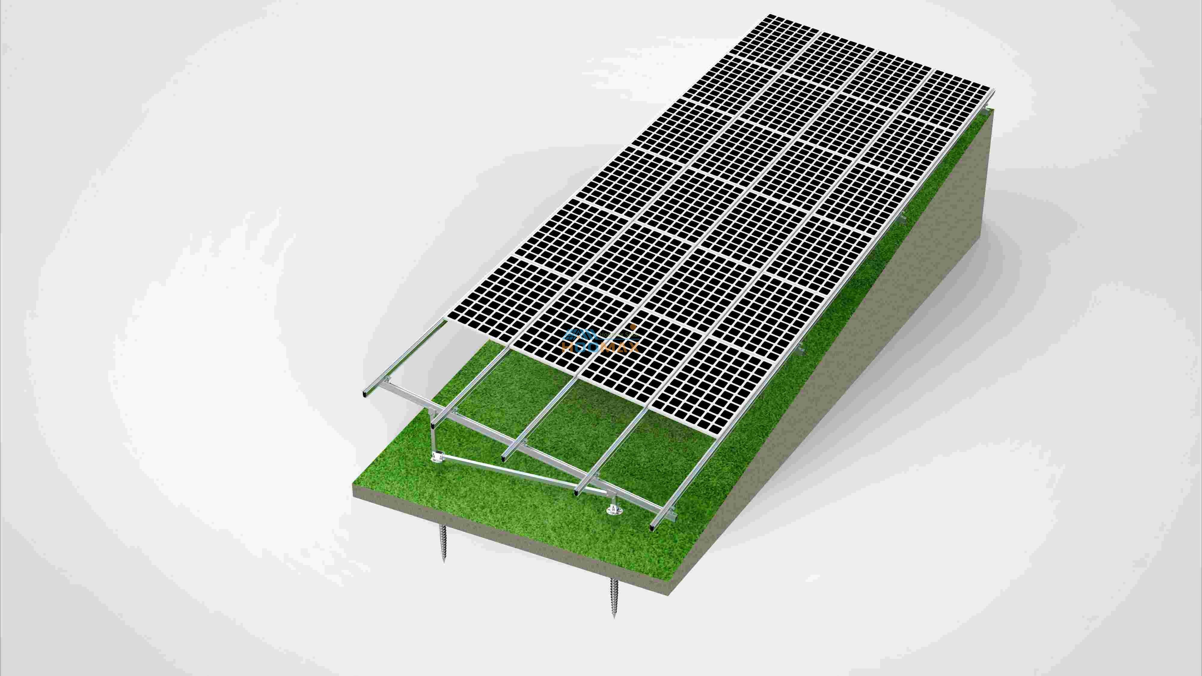 Pitched ground mounting system